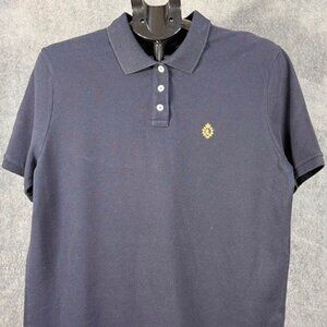 Vintage Lauren Ralph Lauren Navy Blue‎ Polo Shirt Crest Logo Women's Size XL